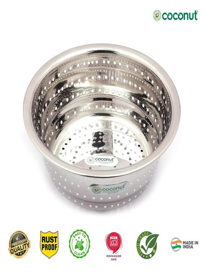 كوكونات مصفاة جوز الهند المصنوعة من الفولاذ المقاوم للصدأ للمطبخ - غسالة أرز كبيرة، وعاء لغسل الفواكه والخضراوات بمقابض - سلة غربلة متعددة الأغراض شديدة التحمل ومقاومة للصدأ - عبوة من قطعة واحدة | 25 سم - Image 4